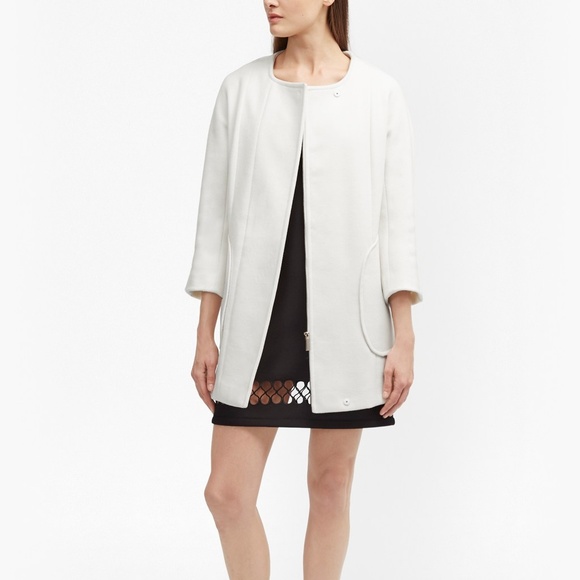 French Connection Daisy White Harbour Coating Wool - Picture 2 of 8